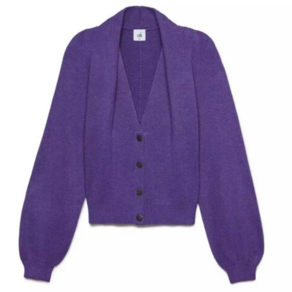cabi purple button up sweater size large, excellent condition